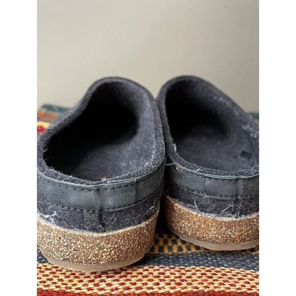 Haflinger Wool Slip On Clogs Mules Dark Gray Wool Mens 50 - Picture 5 of 7